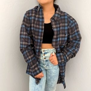 *New* Oversized Checkered Plaid Flannel Shirt